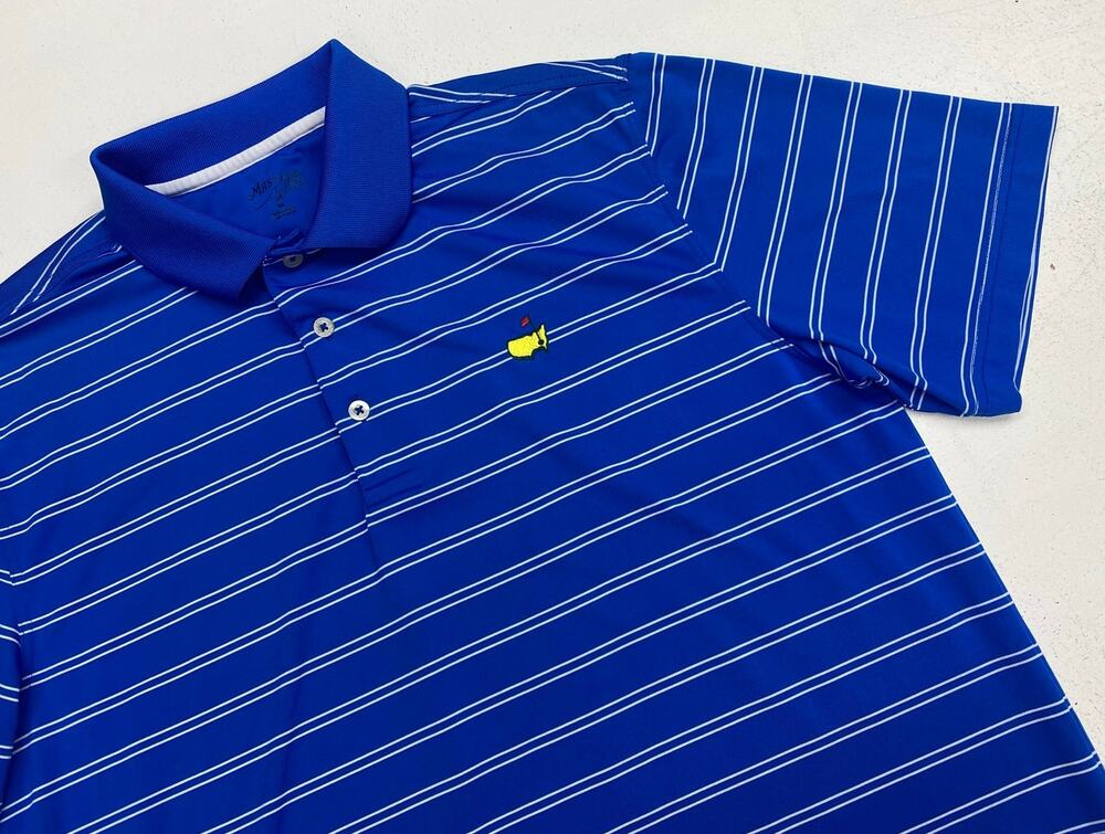 Men Masters Tech Augusta National stripe performance polo golf shirt, M